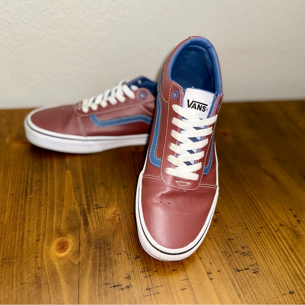 Vans Men's Brown With Blue Sneakers- Size‎ 9 - Picture 2 of 7